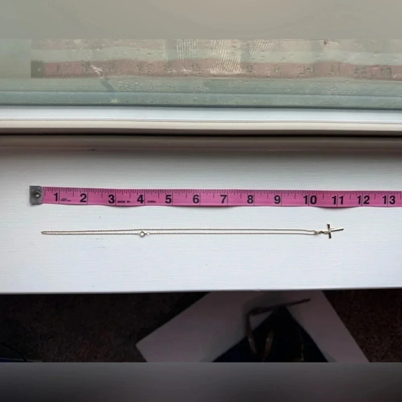 14K Gold Two-Tone Cross Necklace - 18 in. chain - Picture 3 of 3